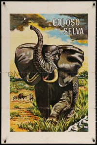 3t0079 AFRICAN ELEPHANT South American 1971 great artwork, still the king of the uncaged world!
