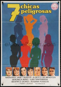 3t0302 7 DANGEROUS WOMEN Spanish 1979 Pedro Lazaga's 7 Ragazze di Clase, different art!