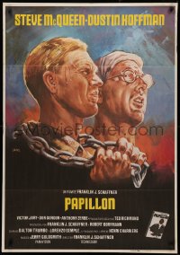 3t0362 PAPILLON Spanish R1984 great art of prisoners Steve McQueen & Dustin Hoffman by Jano!