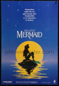 3t0462 LITTLE MERMAID 18x26 special poster 1989 Ariel in moonlight, Disney underwater cartoon!