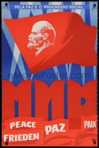 3t0398 PELA PAZ E O PROGRESSO SOCIAL 23x34 Portuguese special poster 1980s Vladimir Lenin, Peace!