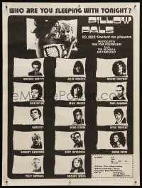 3t0650 PILLOW PALS 13x18 advertising poster 1970s Bob Dylan, Mick Jagger, Julie Christie, more!