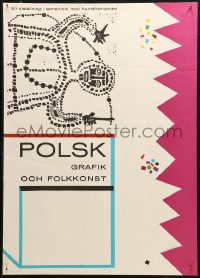 3t0662 POLSK GRAFIK OCH FOLKKONST 20x28 Swedish museum/art exhibition 1964 Henryk Tomaszewski art!