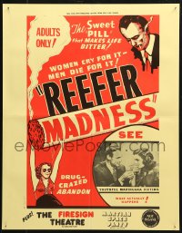 3t0471 REEFER MADNESS 18x22 special poster R1972 marijuana is the sweet pill that makes life bitter!