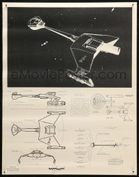 3t0480 STAR TREK 2-sided 18x23 special poster 1970s USS Enterprise NCC-1701 & Klingon Bird of Prey!