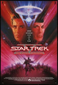 3t1125 STAR TREK V 1sh 1989 The Final Frontier, art of William Shatner & Leonard Nimoy by Bob Peak!