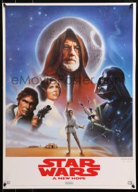 3t0687 STAR WARS 19x27 video poster R1995 A New Hope, George Lucas classic epic, art by John Alvin!