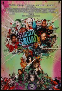 3t1138 SUICIDE SQUAD advance DS 1sh 2016 Smith, Leto as the Joker, Robbie, Kinnaman, cool art!