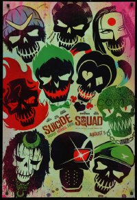3t1139 SUICIDE SQUAD DS teaser 1sh 2016 Smith, Leto as the Joker, Robbie, Kinnaman, cool art!