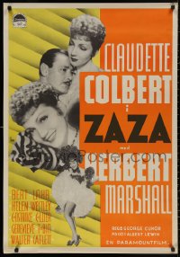 3t0041 ZAZA Swedish 1939 different images of sexy singer Claudette Colbert & Herbert Marshall!