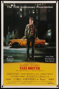 3t1146 TAXI DRIVER 1sh R1996 classic art of Robert De Niro by cab, directed by Martin Scorsese!