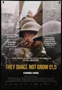 3t1152 THEY SHALL NOT GROW OLD advance DS 1sh 2019 Peter Jackson, restored footage from WWI!