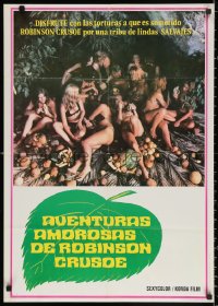 3t0016 EROTIC ADVENTURES OF ROBINSON CRUSOE Venezuelan 1975 Casey surrounded by sexy women!