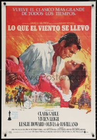 3t0017 GONE WITH THE WIND Venezuelan R1967 Clark Gable, Vivien Leigh, all-time classic, Terpning!