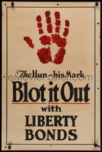 3t0513 BLOT IT OUT 20x30 WWI war poster 1916 with Liberty Bonds, cool art by J. Allen St. John!