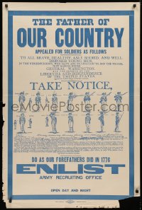 3t0517 FATHER OF OUR COUNTRY 28x42 WWI war poster 1917 soldiers demonstrating handling of a rifle!