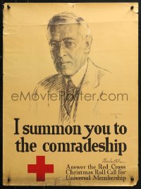 3t0520 I SUMMON YOU TO THE COMRADESHIP 20x27 WWI war poster 1918 art of President Woodrow Wilson!