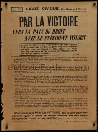 3t0512 PAR LA VICTOIRE 24x33 French WWI war poster 1918 President Woodrow Wilson's speeches!