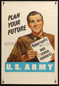 3t0544 PLAN YOUR FUTURE 17x25 war poster 1950s Scott artwork of recruiter, plan your future!