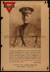 3t0525 UNITED WAR WORK CAMPAIGN 22x32 WWI war poster 1918 art of General Pershing by S.J. Waulk