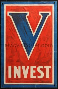 3t0528 V 20x30 WWI war poster 1917 red, white and blue art for Liberty Loan campaign, INVEST!