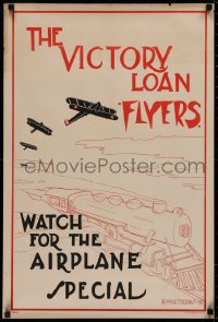 3t0529 VICTORY LOAN FLYERS 20x30 WWI war poster 1919 watch for the special, Watkins art of biplanes!