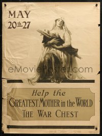 3t0530 WAR CHEST: HELP THE GREATEST MOTHER IN THE WORLD 21x28 WWI war poster 1910s Foringer!