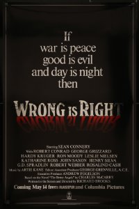 3t1195 WRONG IS RIGHT foil advance 1sh 1982 TV reporter Sean Connery, Katharine Ross!