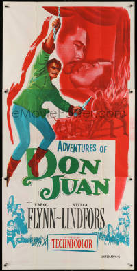 3w0015 ADVENTURES OF DON JUAN Indian 3sh R1950s Errol Flynn made history when he made love to Lindfors!