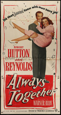 3w0344 ALWAYS TOGETHER 3sh 1948 romantic c/u of Robert Hutton carrying pretty Joyce Reynolds!