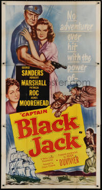 3w0356 BLACK JACK 3sh 1952 cool art of drug smuggler George Sanders & temptress Patricia Roc!
