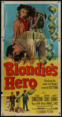3w0358 BLONDIE'S HERO 3sh 1950 Penny Singleton walks dogs, Arthur Lake as Dagwood Bumstead!