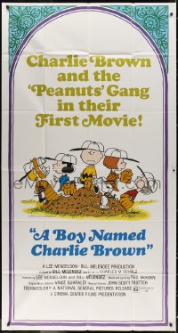 3w0359 BOY NAMED CHARLIE BROWN 3sh 1970 baseball art of Snoopy & the Peanuts by Charles M. Schulz!