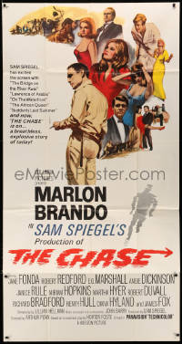 3w0369 CHASE 3sh 1966 Marlon Brando, Jane Fonda, Robert Redford, directed by Arthur Penn!