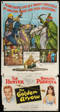 3w0395 GOLDEN ARROW 3sh 1963 Tab Hunter, sexy Rossana Podesta, amazing magic & high adventure!