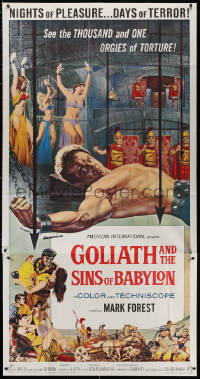 3w0397 GOLIATH & THE SINS OF BABYLON 3sh 1964 L'Eroe Piu Grande del Mondo, Mark Forest as Maciste!