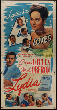 3w0429 LYDIA 3sh R1947 different image of pretty Merle Oberon & Joseph Cotten, she has 4 loves!