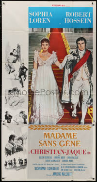 3w0431 MADAME SANS GENE int'l 3sh 1963 sexy Sophia Loren & Robert Hossein in formal attire!