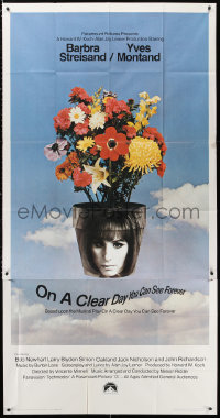 3w0453 ON A CLEAR DAY YOU CAN SEE FOREVER 3sh 1970 cool image of Barbra Streisand in flower pot!