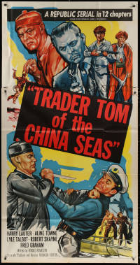3w0501 TRADER TOM OF THE CHINA SEAS 3sh 1954 Republic serial, cool montage of cast members fighting!