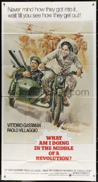 3w0504 WHAT AM I DOING IN THE MIDDLE OF A REVOLUTION int'l 3sh 1973 Sergio Corbucci, motorcycle art!