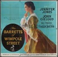 3w0135 BARRETTS OF WIMPOLE STREET 6sh 1957 full art of pretty Jennifer Jones as Elizabeth Browning!