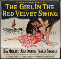 3w0157 GIRL IN THE RED VELVET SWING 6sh 1955 art of sexy Joan Collins as Evelyn Nesbitt Thaw!