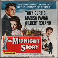 3w0180 MIDNIGHT STORY 6sh 1957 Tony Curtis in the strangest San Francisco manhunt in crime's history!