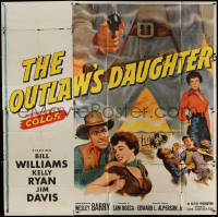 3w0189 OUTLAW'S DAUGHTER 6sh 1954 cowboy Bill Williams, Kelly Ryan, cool art of smoking gun!
