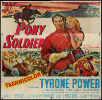 3w0193 PONY SOLDIER 6sh 1952 art of Royal Canadian Mountie Tyrone Power & Penny Edwards!