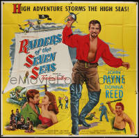 3w0197 RAIDERS OF THE SEVEN SEAS 6sh 1953 pirate John Payne & Donna Reed in high adventure!