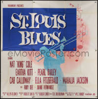 3w0206 ST. LOUIS BLUES 6sh 1958 Nat King Cole, the life & music of W.C. Handy, great large image!