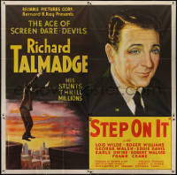 3w0207 STEP ON IT 6sh 1936 art of ace of screen dare-devils Richard Talmadge jumping on roof, rare!