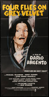 3w0040 FOUR FLIES ON GREY VELVET English 3sh 1973 Dario Argento's 4 Mosche di Velluto Grigio, cool!